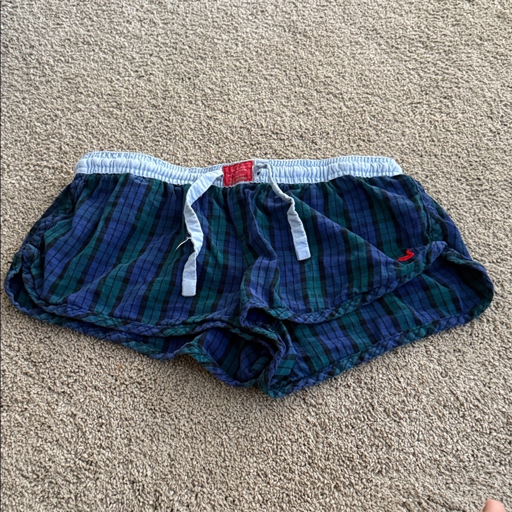 Southern Marsh Plaid Pajama Shorts - Blue and Green